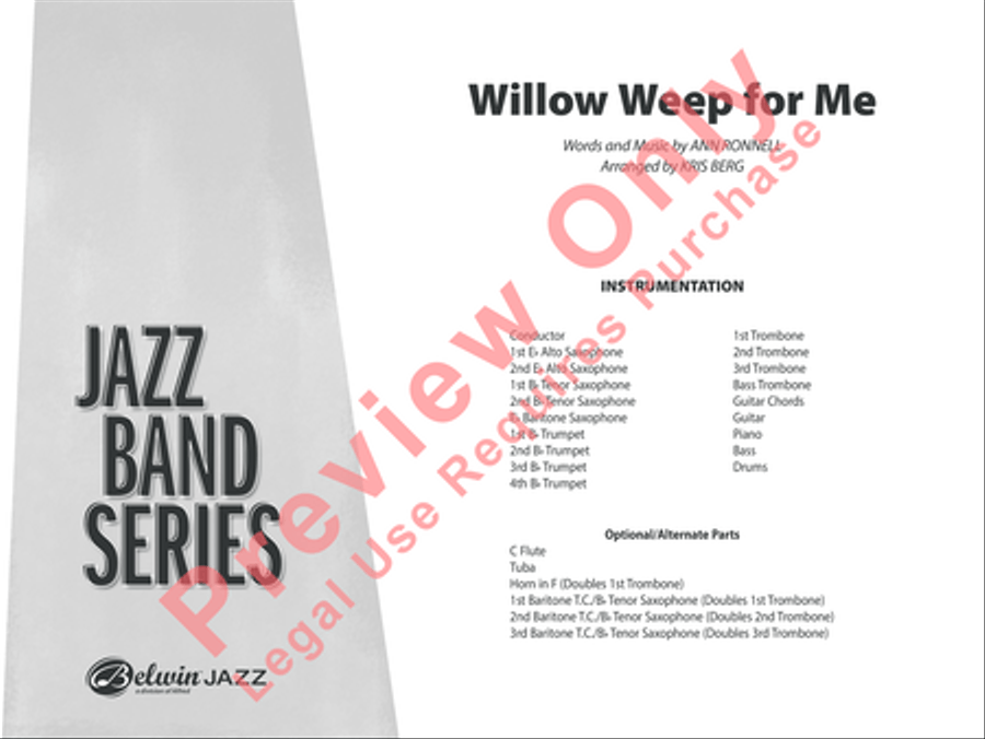 Willow Weep for Me Willow Weep for Me Jazz Ensemble scores gallery preview page 2