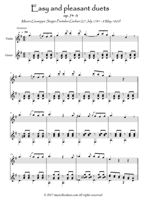 Easy Violin Guitar duets by Giuliani 74-3