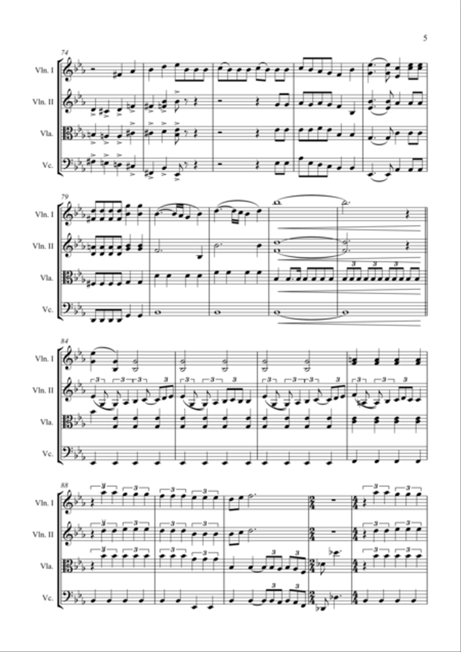 Bohemian Rhapsody String Quartet scores gallery preview page 6