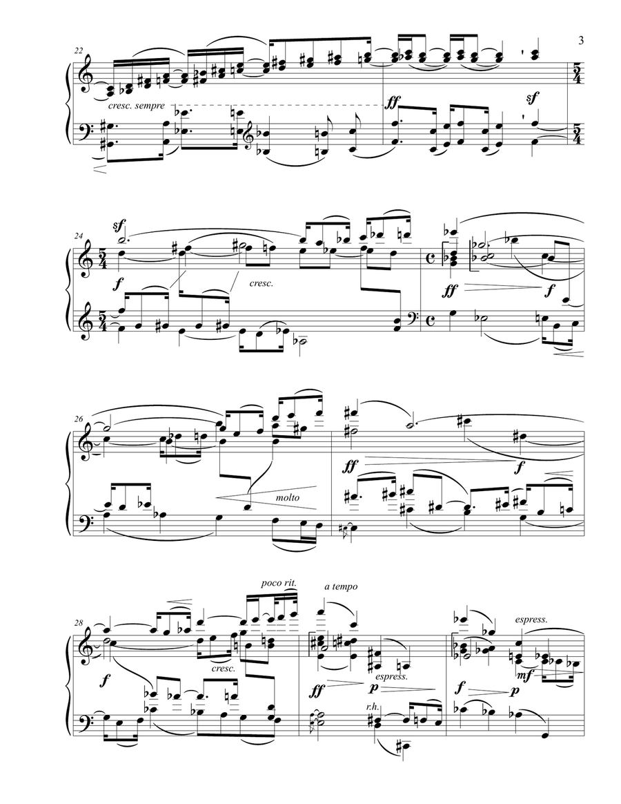 String Quartet No. 1, Movement 1 by Béla Bartók / Transcription for Piano Piano Quintet scores gallery preview page 4