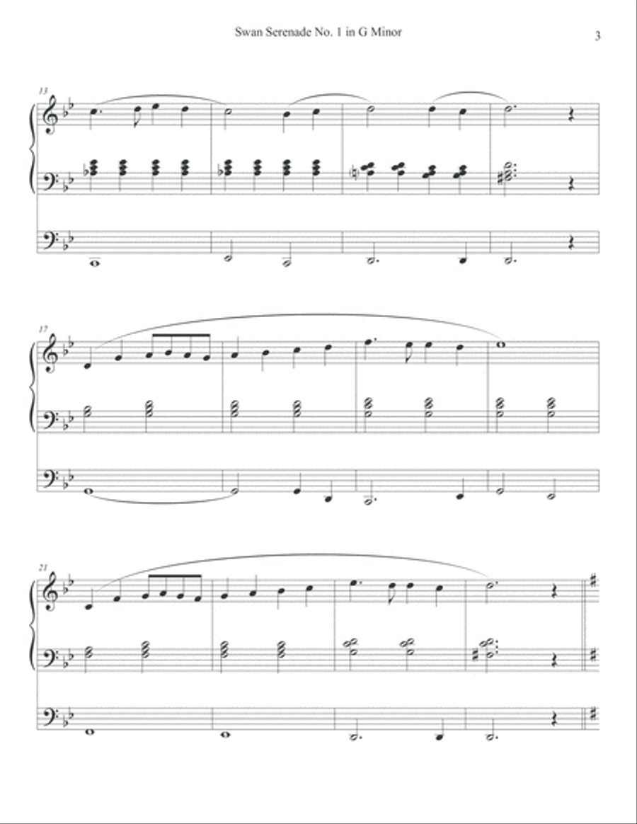 Swan Serenade No. 1 in G Minor Organ Solo scores gallery preview page 3