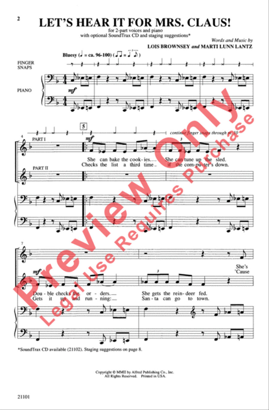 Let's Hear It for Mrs. Claus! 2-Part scores gallery preview page 2
