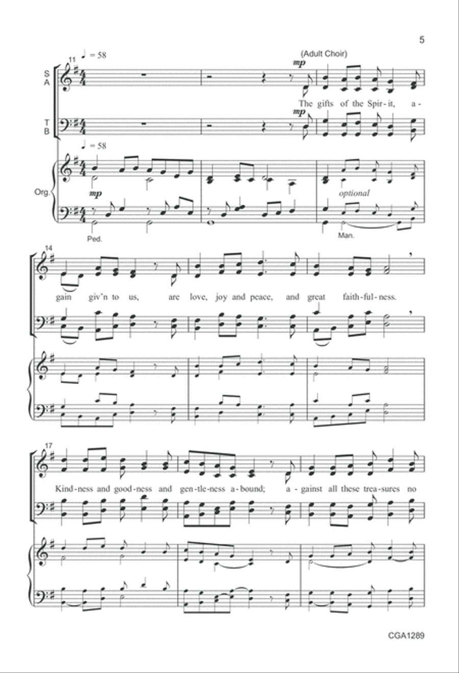 Gifts of the Spirit Gifts of the Spirit 4-Part scores gallery preview page 5
