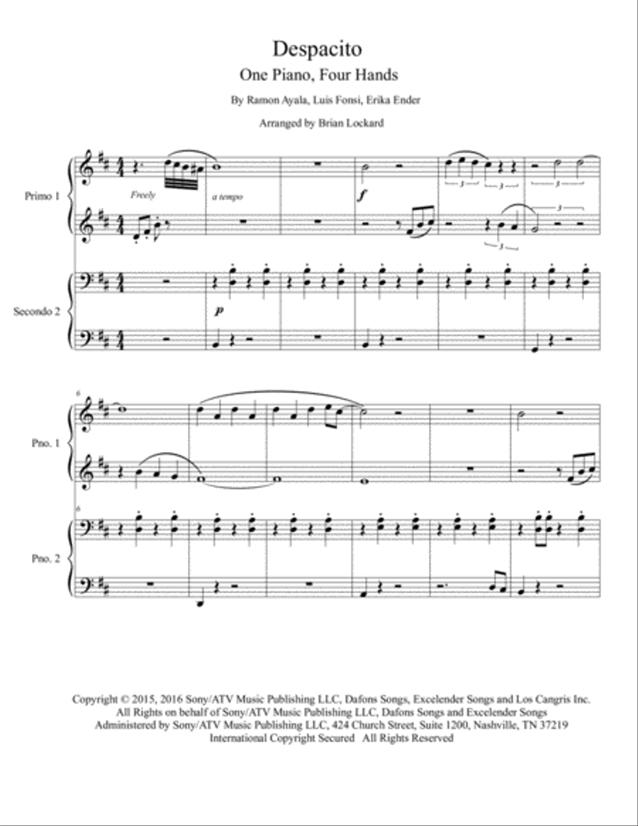 Despacito Piano scores gallery preview page 1