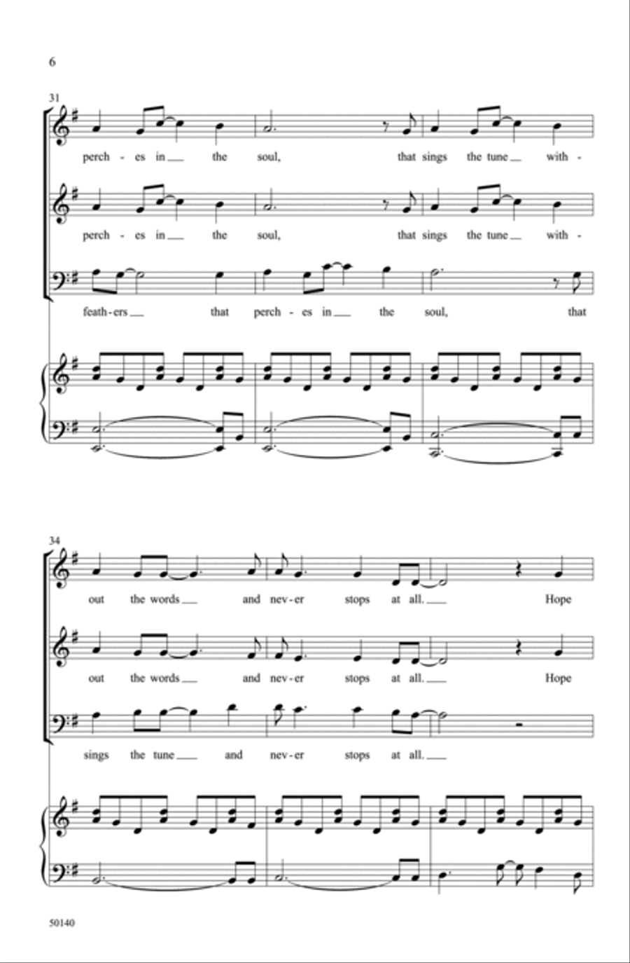Hope Is the Thing with Feathers Choir scores gallery preview page 5
