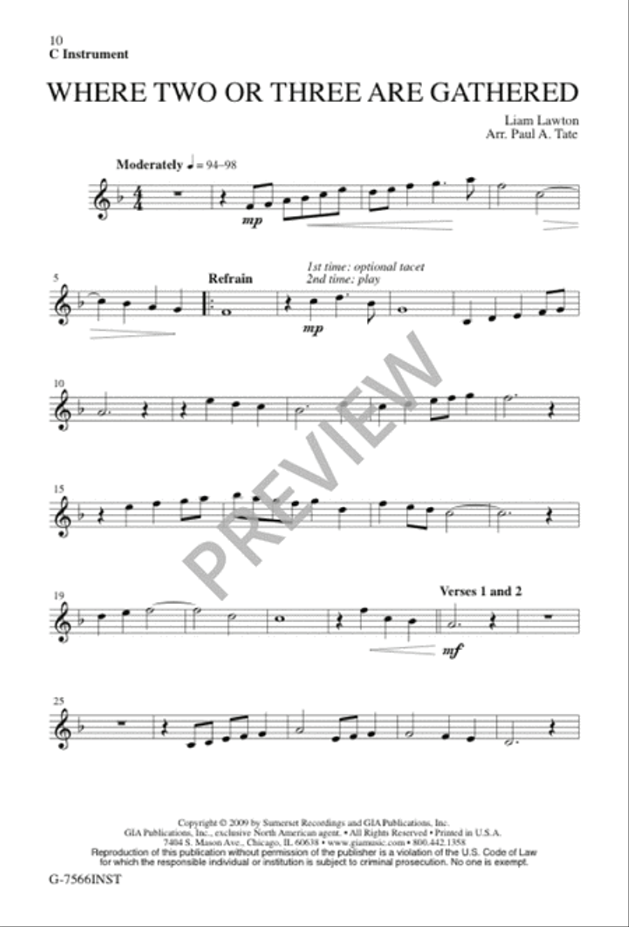 Where Two or Three Are Gathered 4-Part scores gallery preview page 9