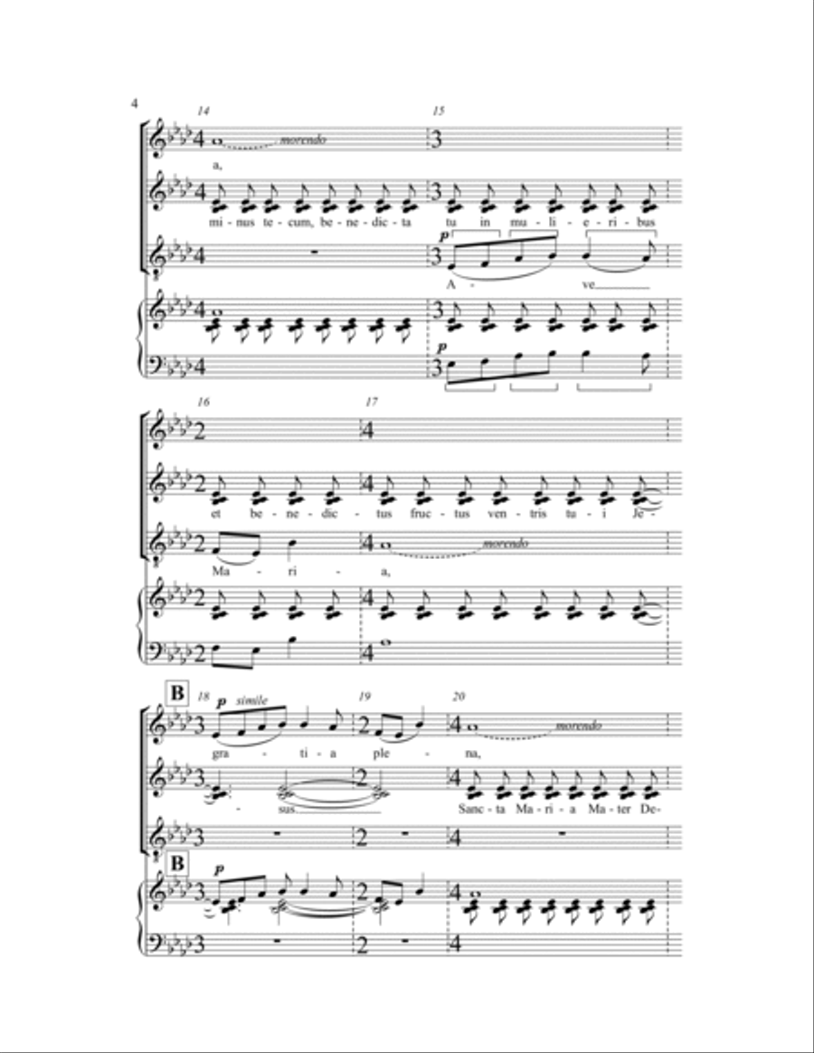 Ave Maria Ave Maria 4-Part scores gallery preview page 5