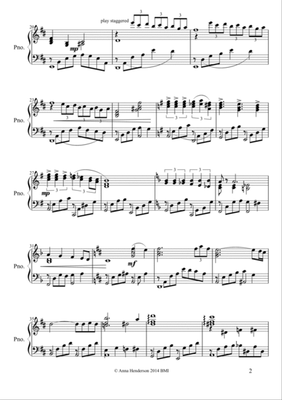 Autumn Wind Piano Solo scores gallery preview page 2