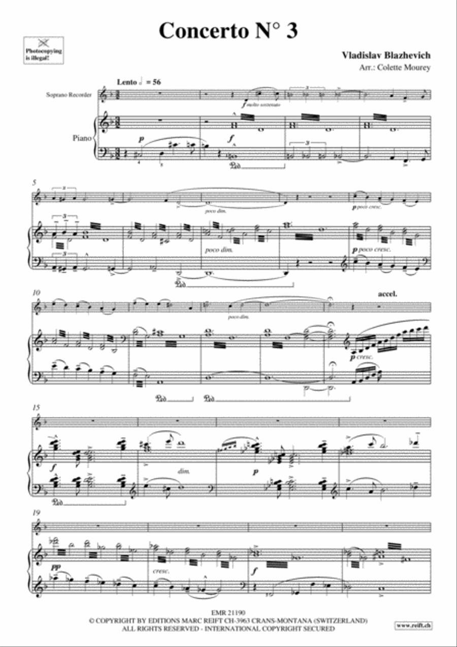 Concerto No. 3 Soprano Recorder scores gallery preview page 3
