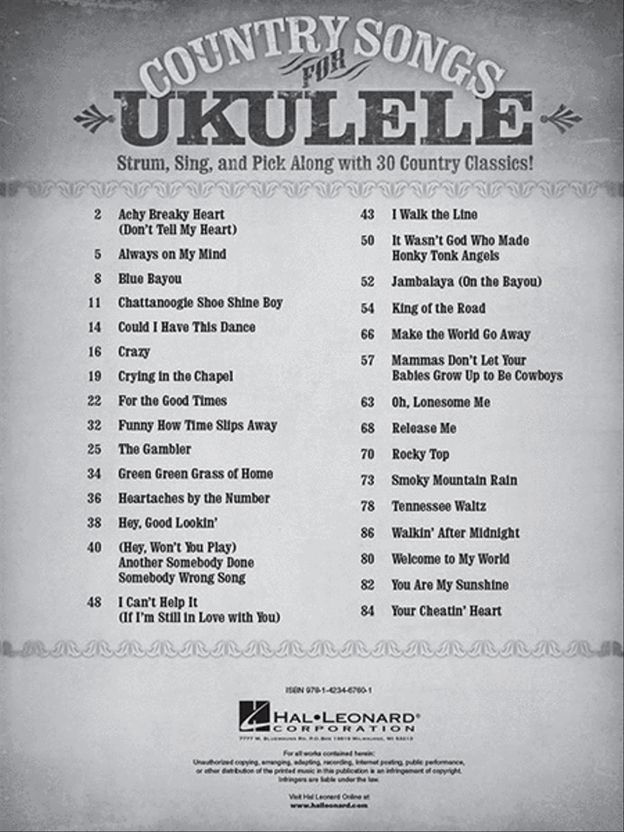 Country Songs for Ukulele Ukulele scores gallery preview page 2