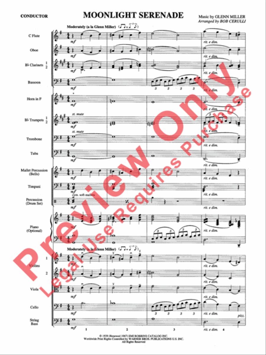 Moonlight Serenade Full Orchestra scores gallery preview page 3