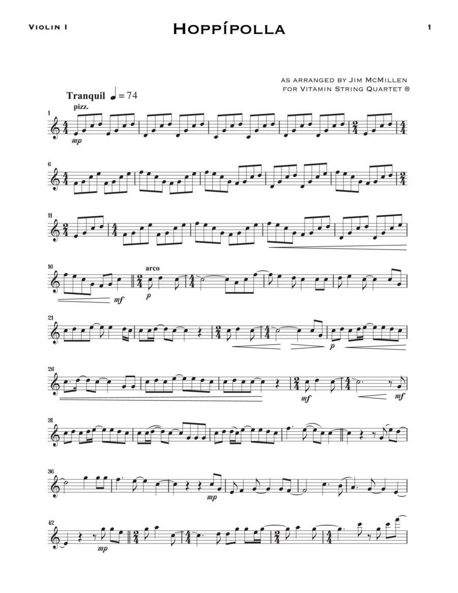 Hoppípolla (arr. Jim McMillen) - Violin 1