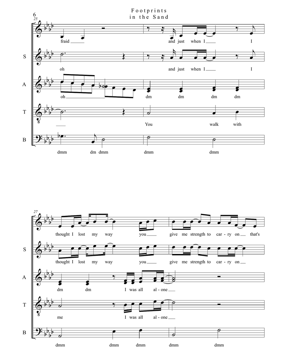 Footprints In The Sand 4-Part scores gallery preview page 6
