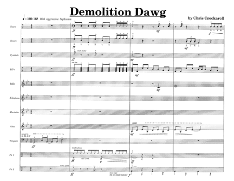 Demolition Dawg w/Tutor Tracks Percussion Ensemble scores gallery preview page 3