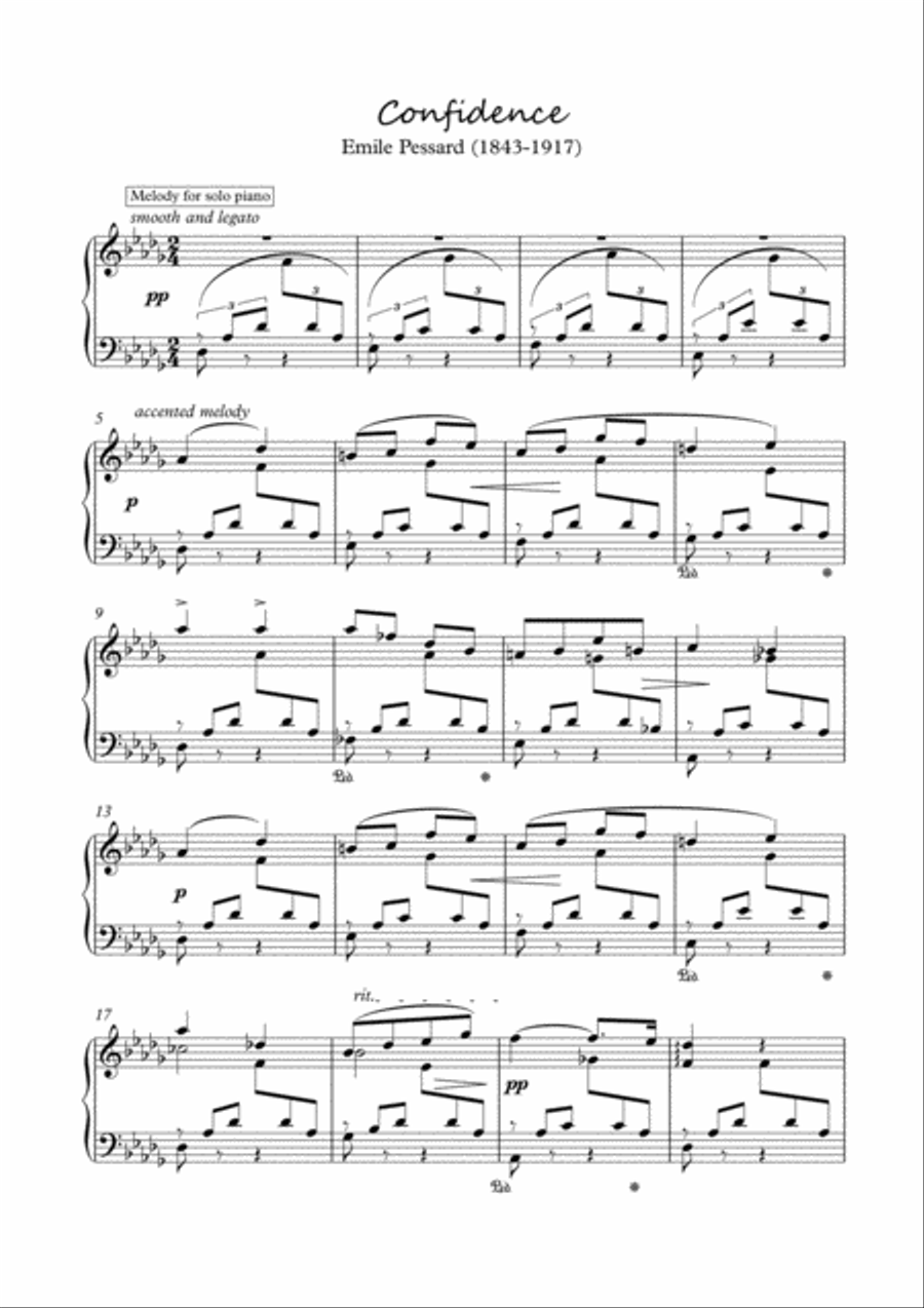 Confidence piano solo romance by Emile Pessard Piano Solo scores gallery preview page 2