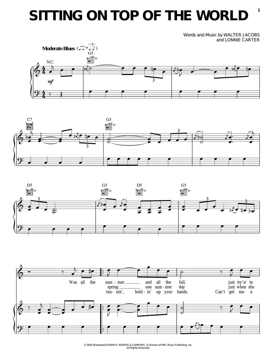 Sitting On Top Of The World Acoustic Guitar scores gallery preview page 1