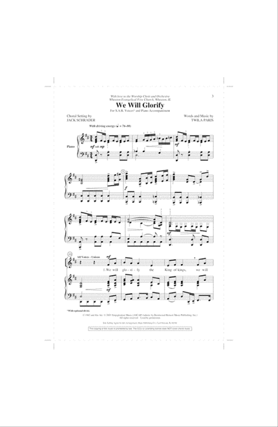 We Will Glorify 4-Part scores gallery preview page 13