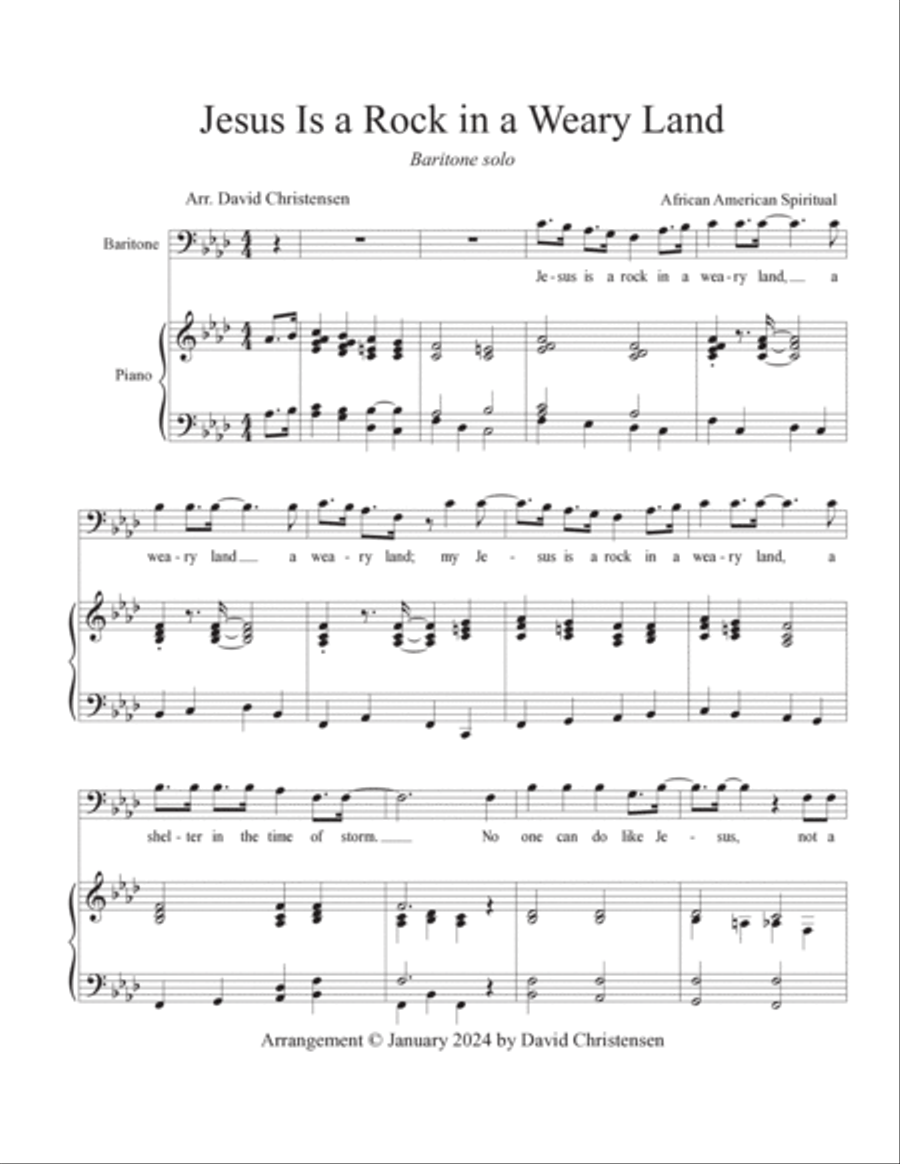 Jesus Is a Rock in a Weary Land Voice scores gallery preview page 2