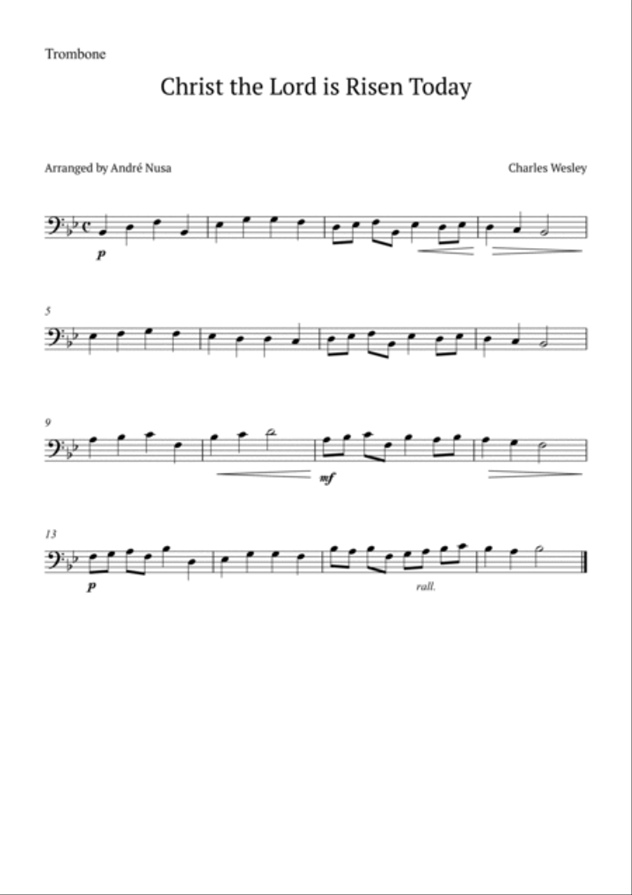 Christ the Lord is Risen Today Brass Duet scores gallery preview page 2