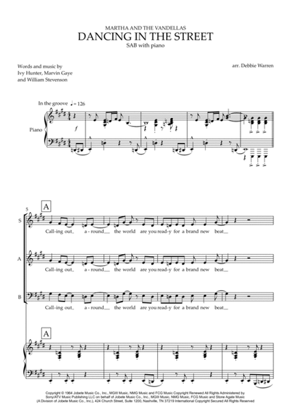 Dancing In The Street by Martha And The Vandellas Choir - Digital Sheet Music