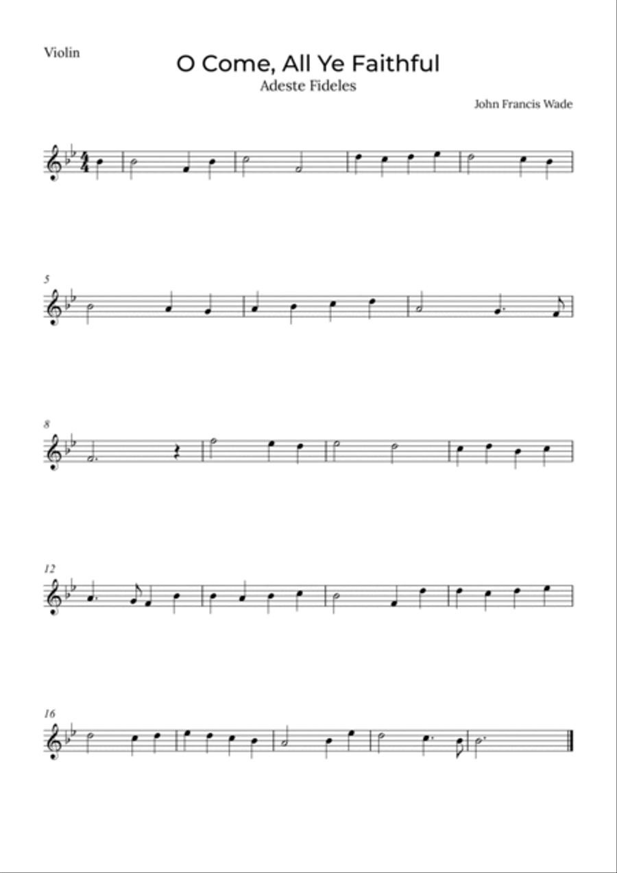 O Come, All Ye Faithful - Violin and cello with chords Piano Trio scores gallery preview page 2