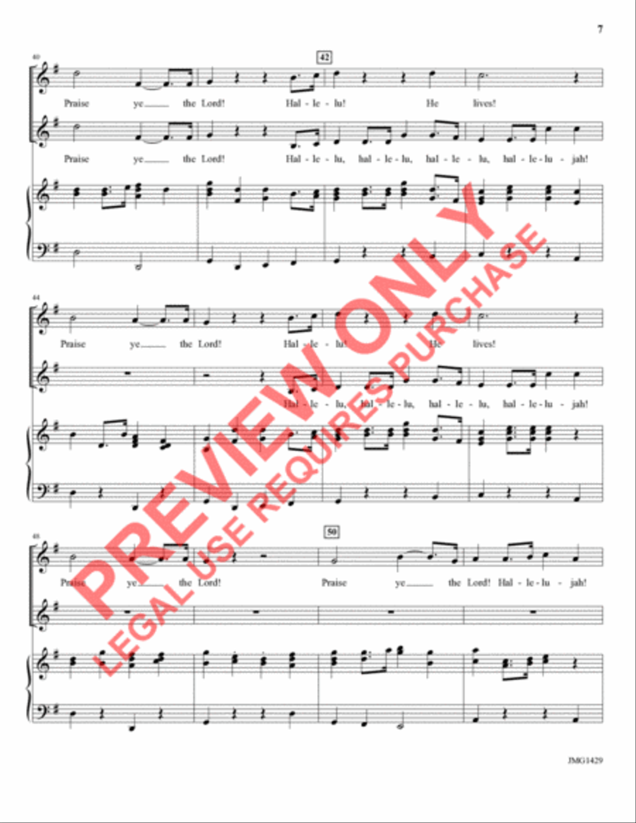 Hallelu, He Lives Choir scores gallery preview page 5