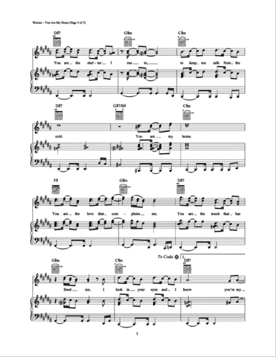 You Are My Home Piano, Vocal, Guitar scores gallery preview page 3