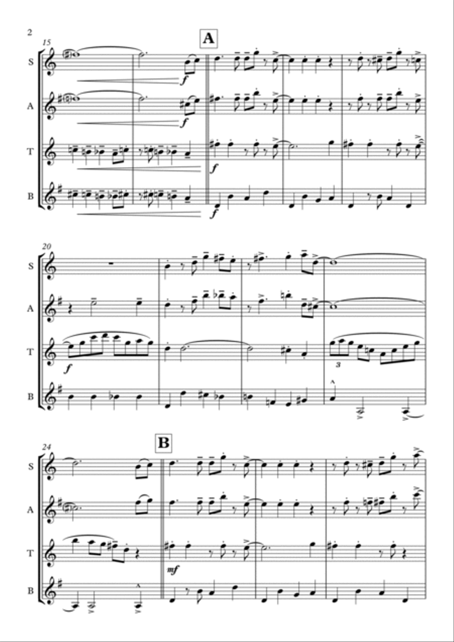 The Polar Express Saxophone Quartet scores gallery preview page 2