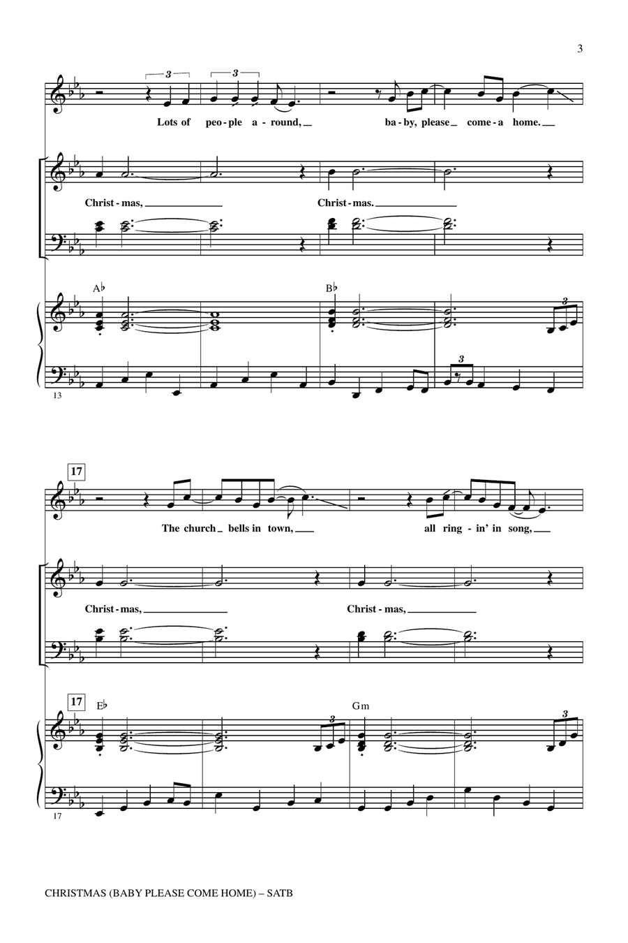 Christmas (Baby Please Come Home) 4-Part scores gallery preview page 2