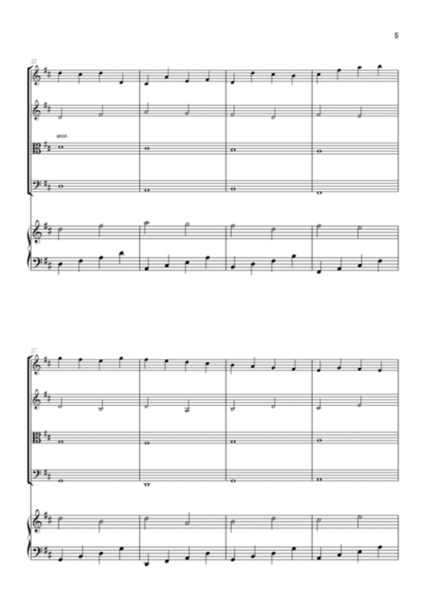 Pachelbel Canon in D • strings quartet sheet music w/ piano accompaniment image number null
