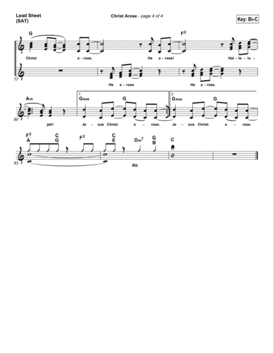 Christ Arose Christ Arose Piano scores gallery preview page 4