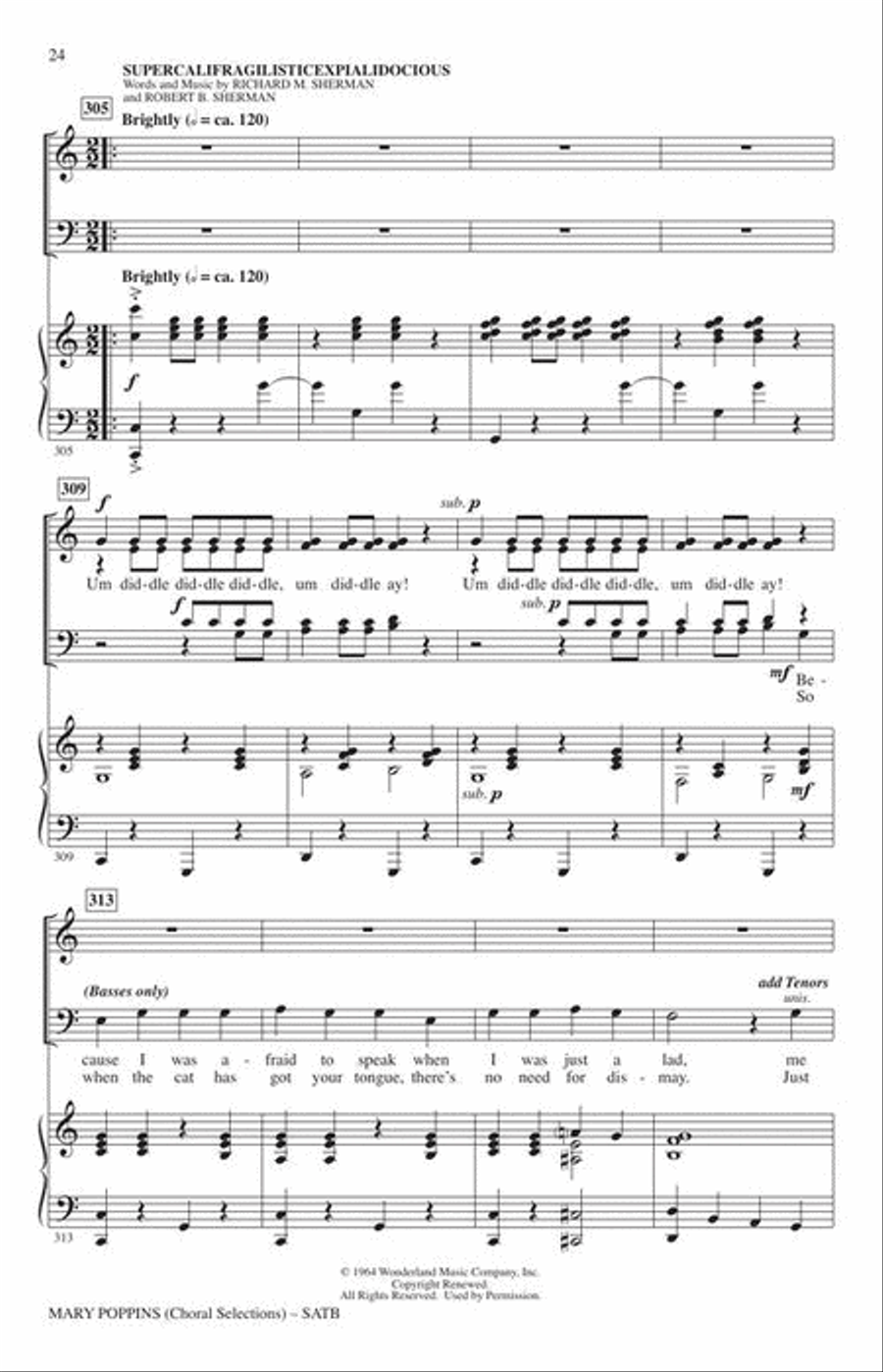 Mary Poppins (Choral Selections) 4-Part scores gallery preview page 7