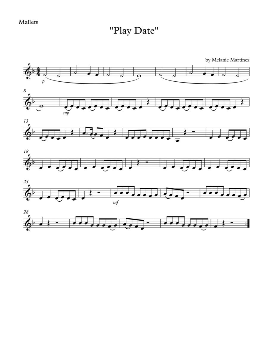 Play Date Play Date Percussion Ensemble scores gallery preview page 1