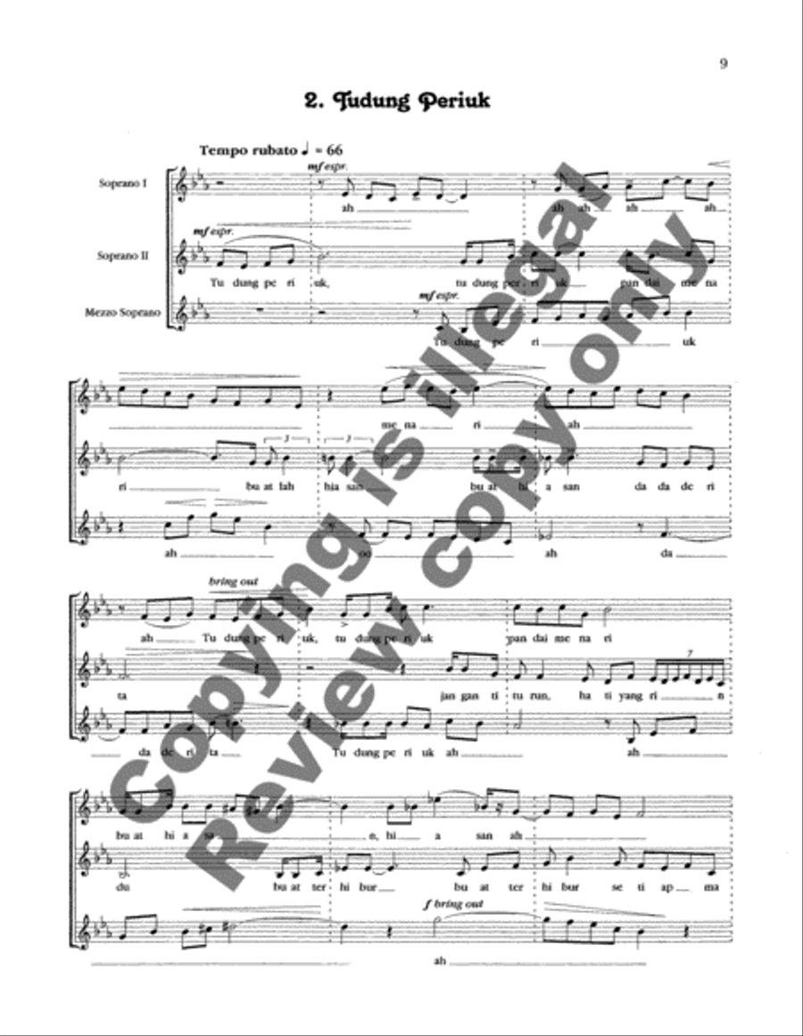 Three Malaysian Songs A Cappella scores gallery preview page 11