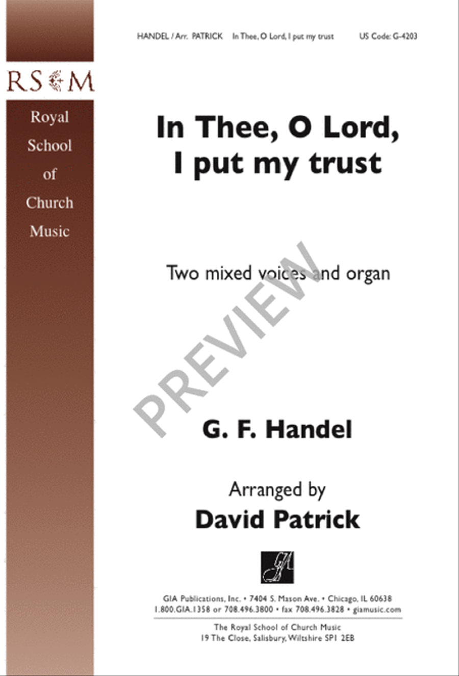 In Thee, O Lord, I Put My Trust