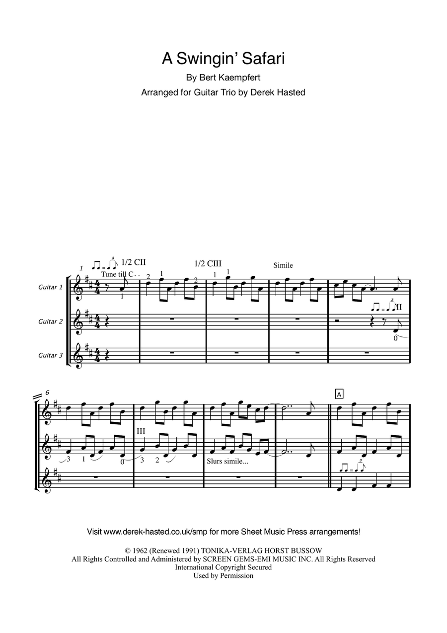 A Swingin' Safari Guitar Ensemble scores gallery preview page 4