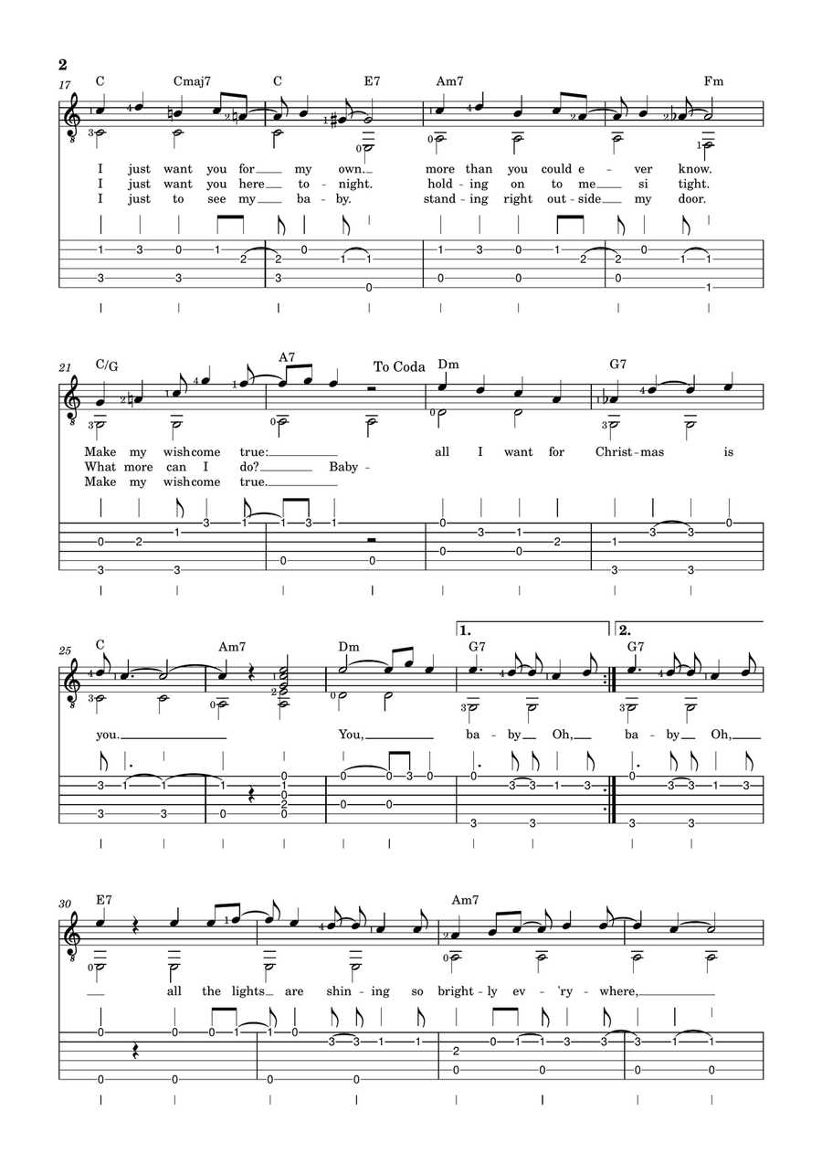 All I Want For Christmas Is You Acoustic Guitar scores gallery preview page 2