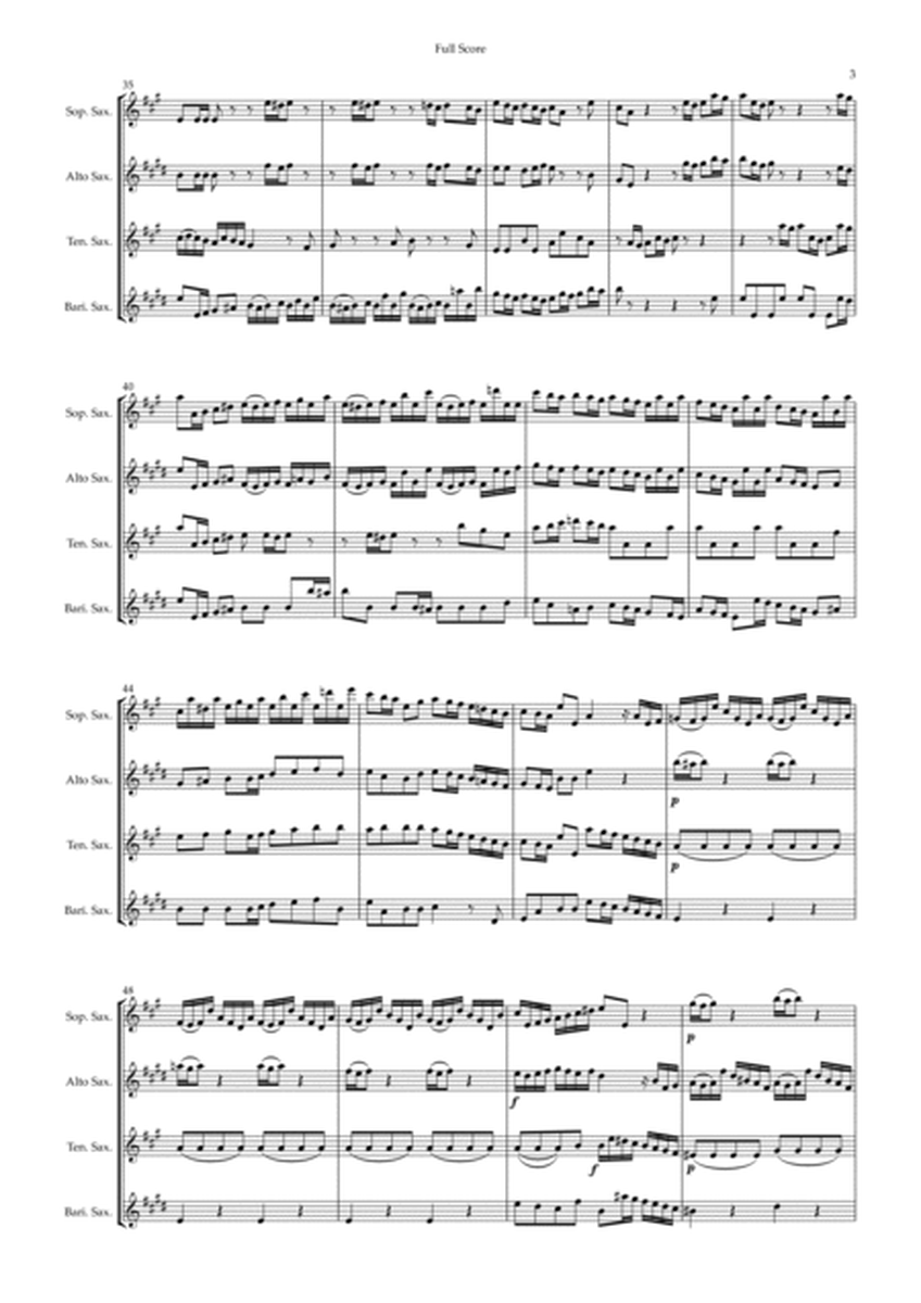 Brandenburg Concerto No. 3 in G major, BWV 1048 1st Mov. (J.S. Bach) for Saxophone Quartet image number null