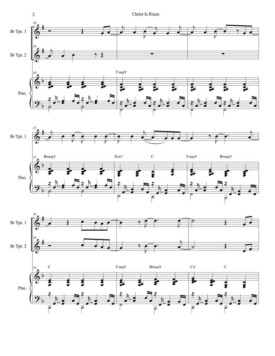 Christ Is Risen Christ Is Risen Trumpet Duet scores gallery preview page 2