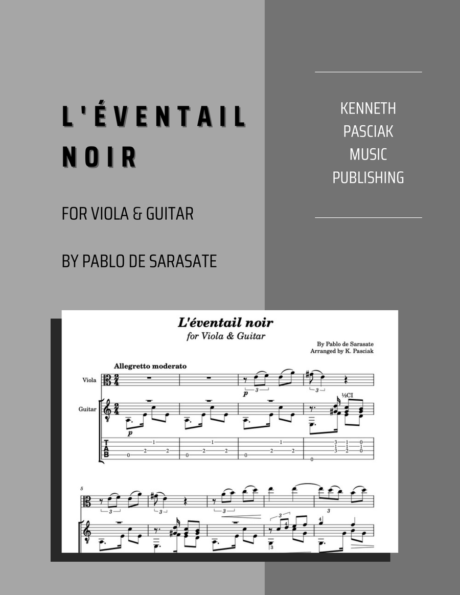 L'éventail noir (for Viola & Guitar) String Duet scores gallery preview page 1