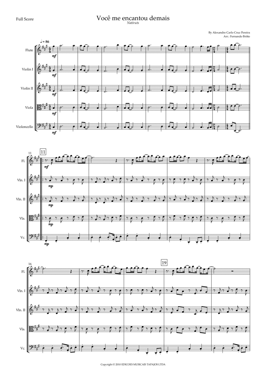 Voce Me Encantou Demais Voce Me Encantou Demais Small Ensemble scores gallery preview page 1