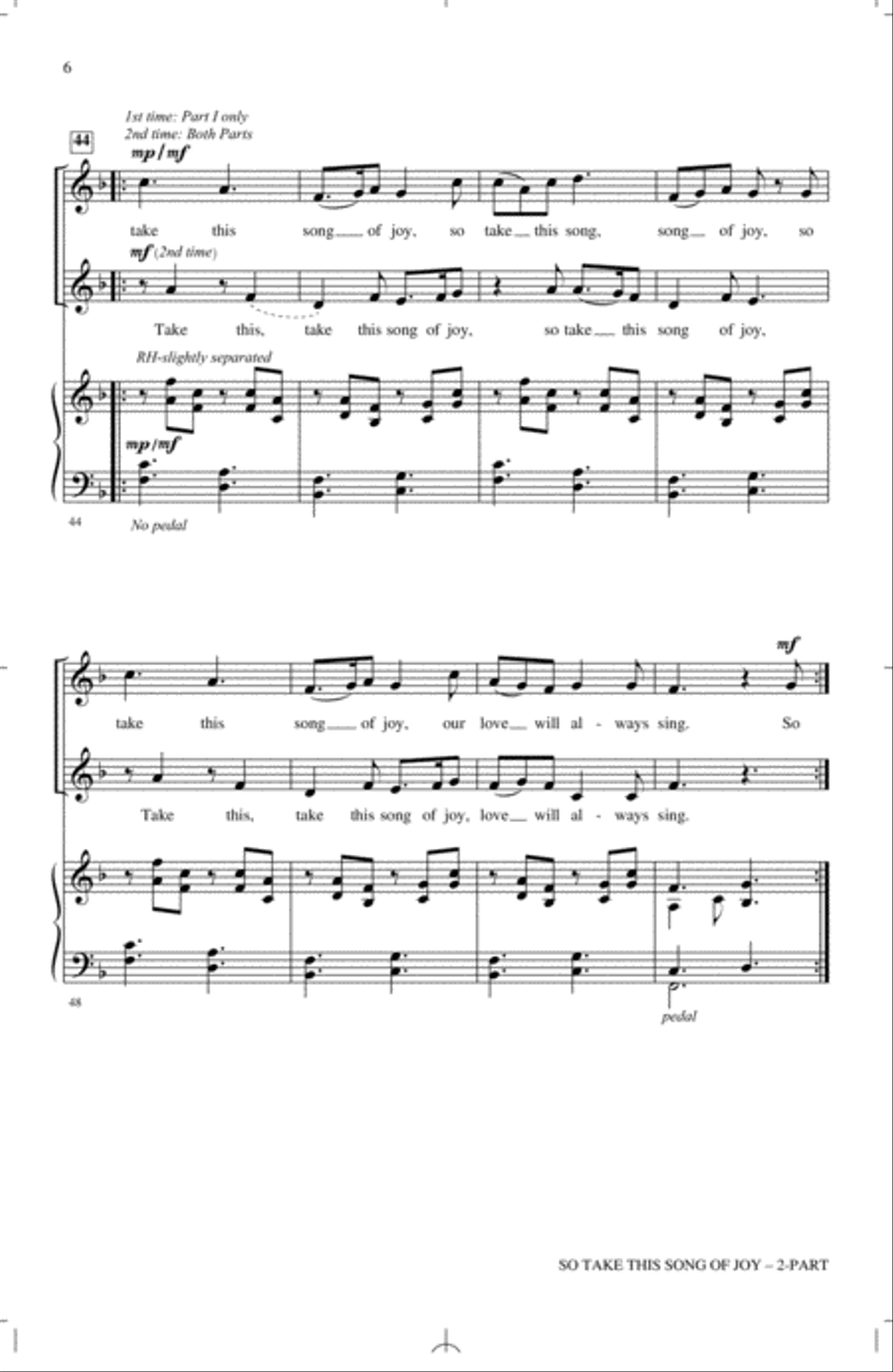 So Take This Song Of Joy 2-Part scores gallery preview page 5