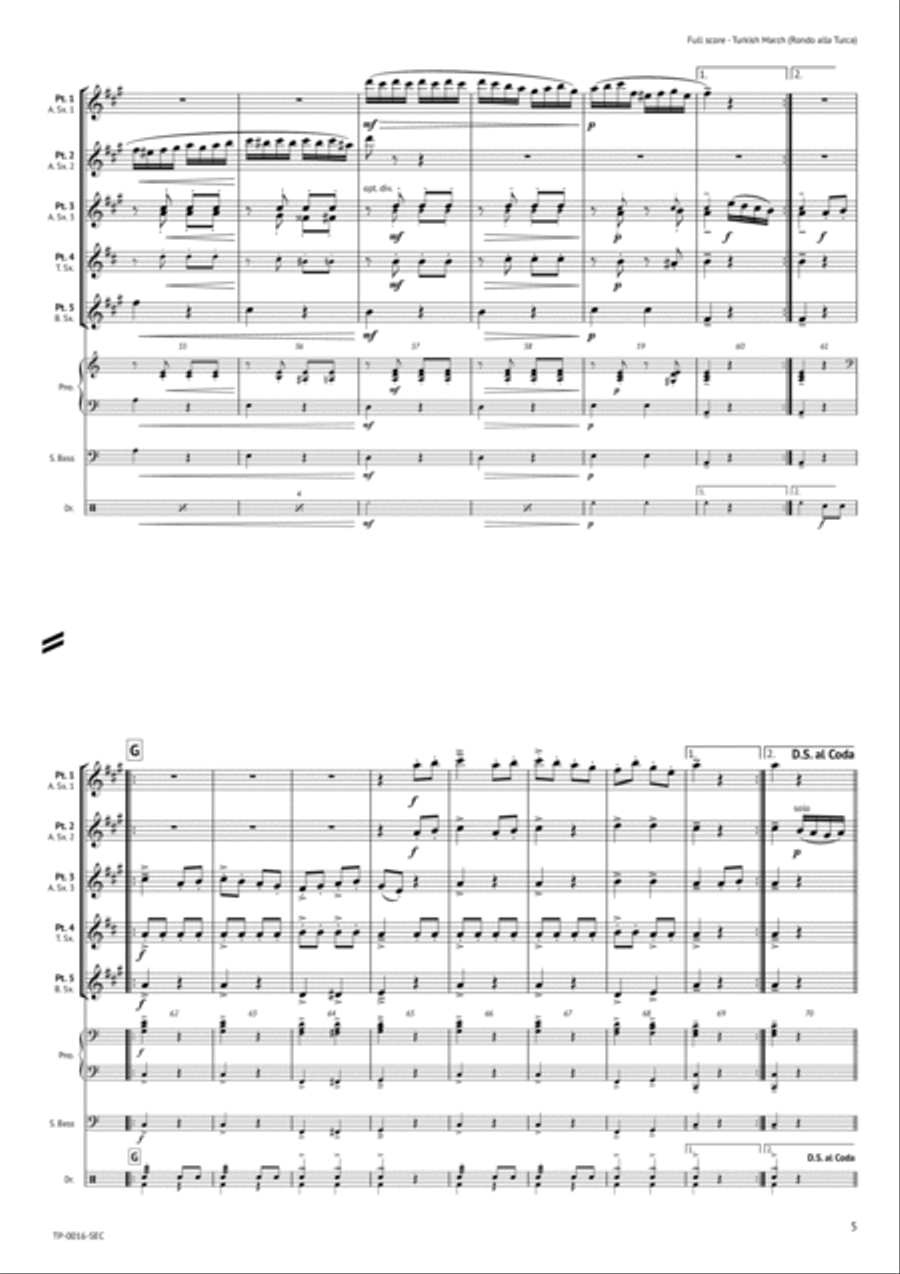 Turkish March (Rondo alla Turca) Woodwind Ensemble scores gallery preview page 6