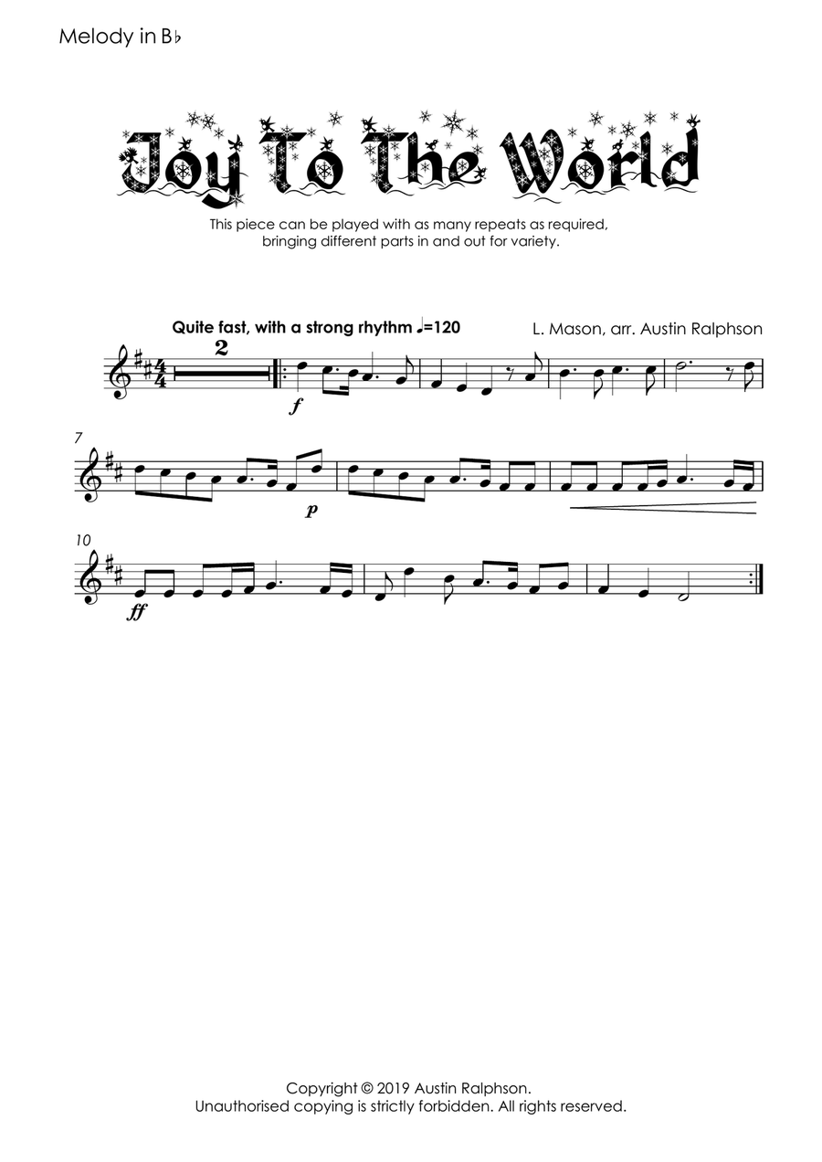 Joy To The World for school ensembles - Mixed Abilities Classroom and School Ensemble Piece Concert Band scores gallery preview page 6