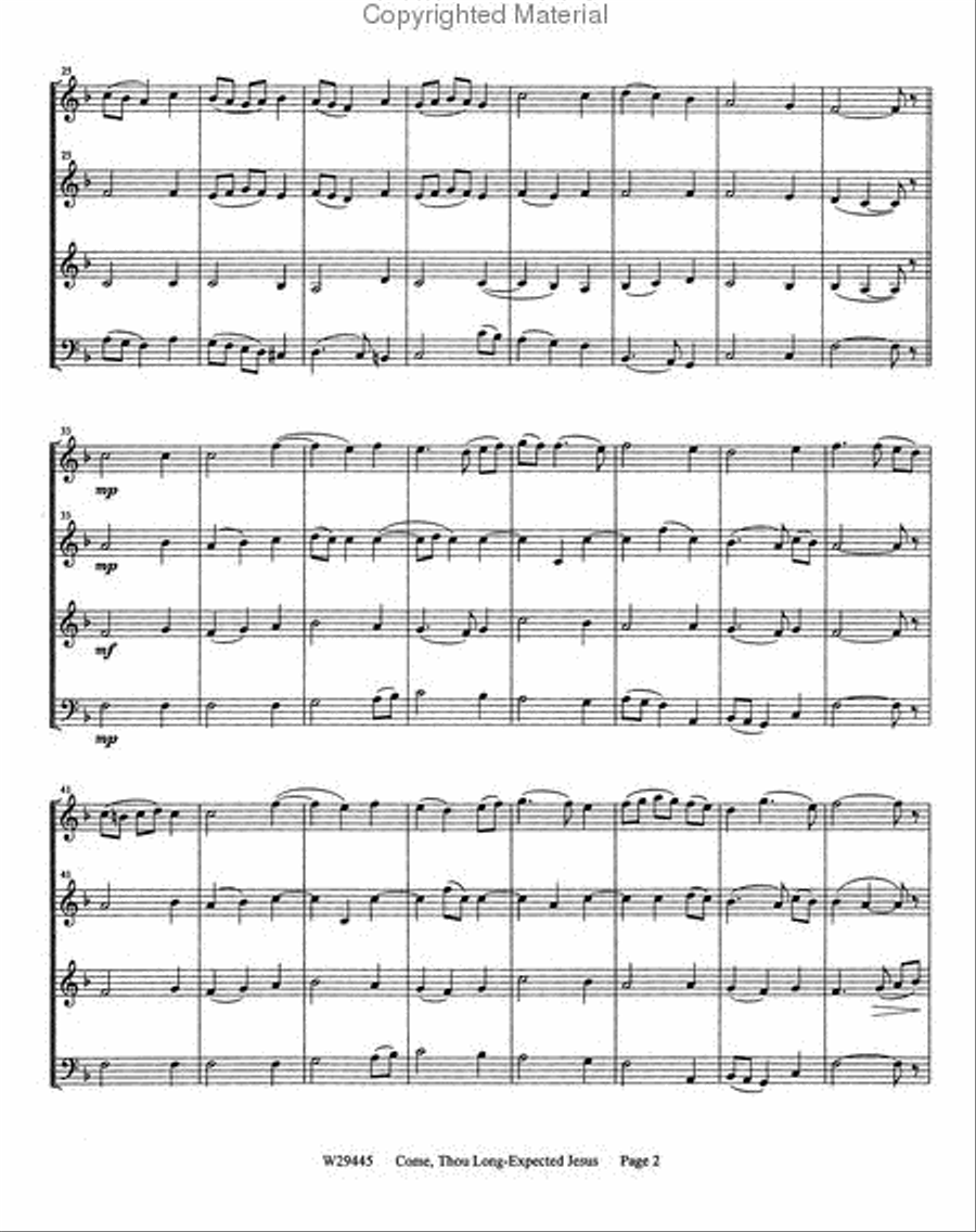 Come, Thou Long-Expected Jesus Woodwind Quartet scores gallery preview page 3
