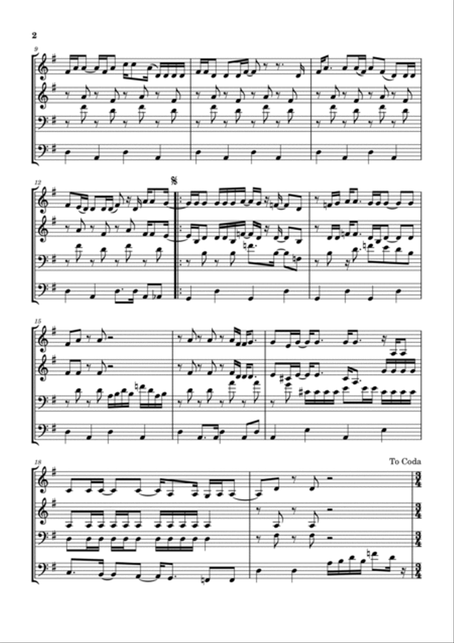 Long Haired Country Boy Long Haired Country Boy Brass Ensemble scores gallery preview page 3