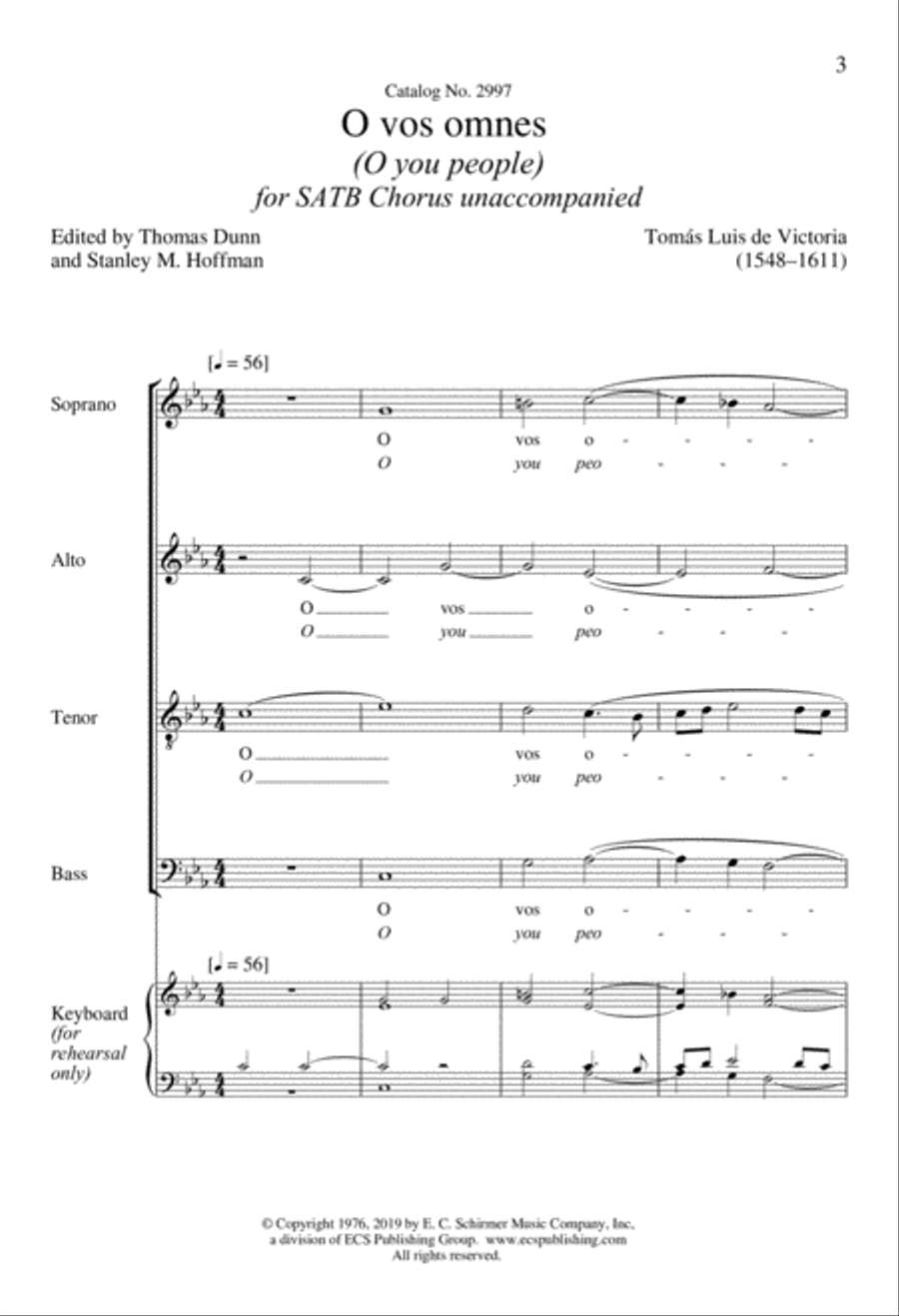 O vos omnes (O ye people) 4-Part scores gallery preview page 3