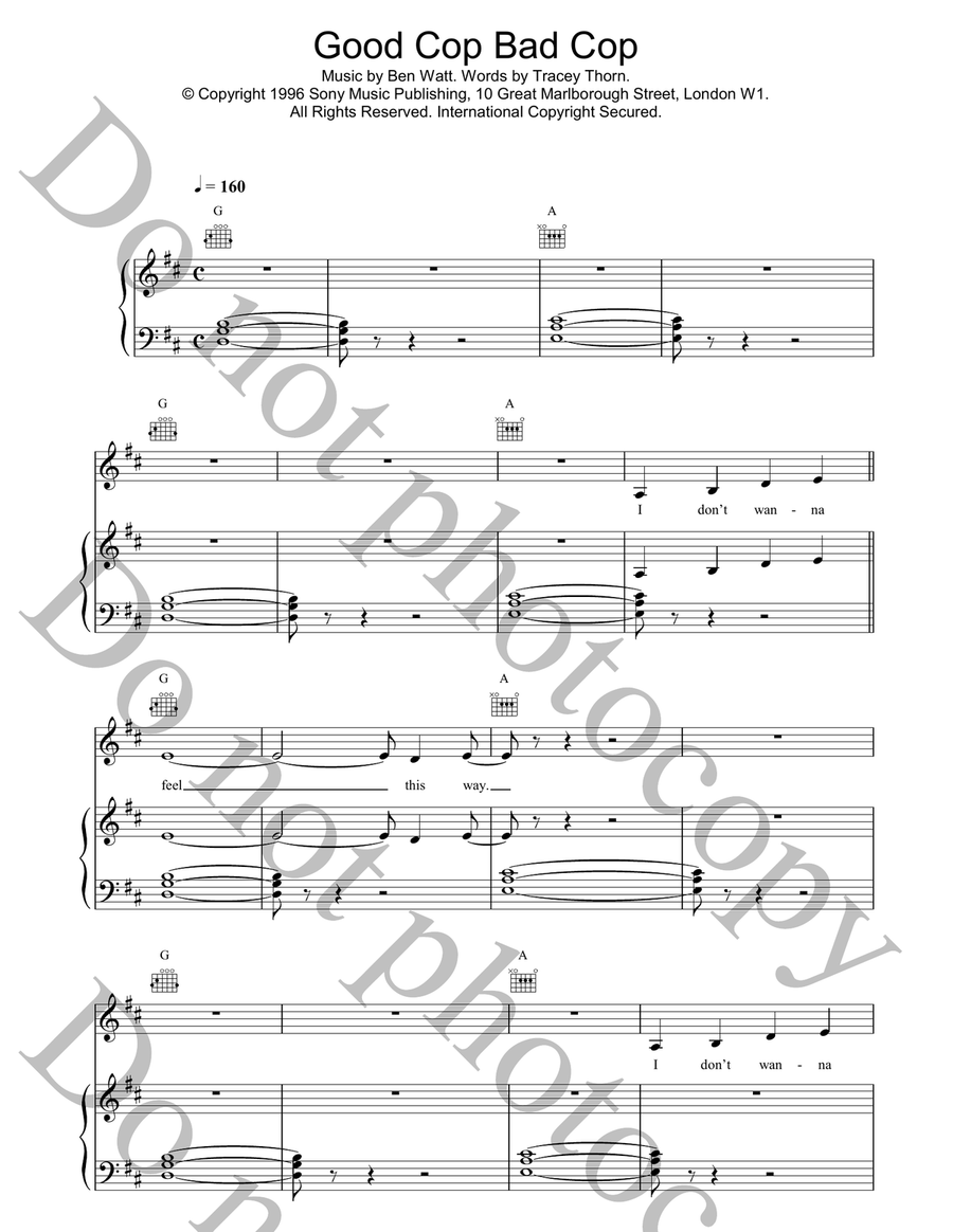 Good Cop Bad Cop Piano, Vocal, Guitar scores gallery preview page 1