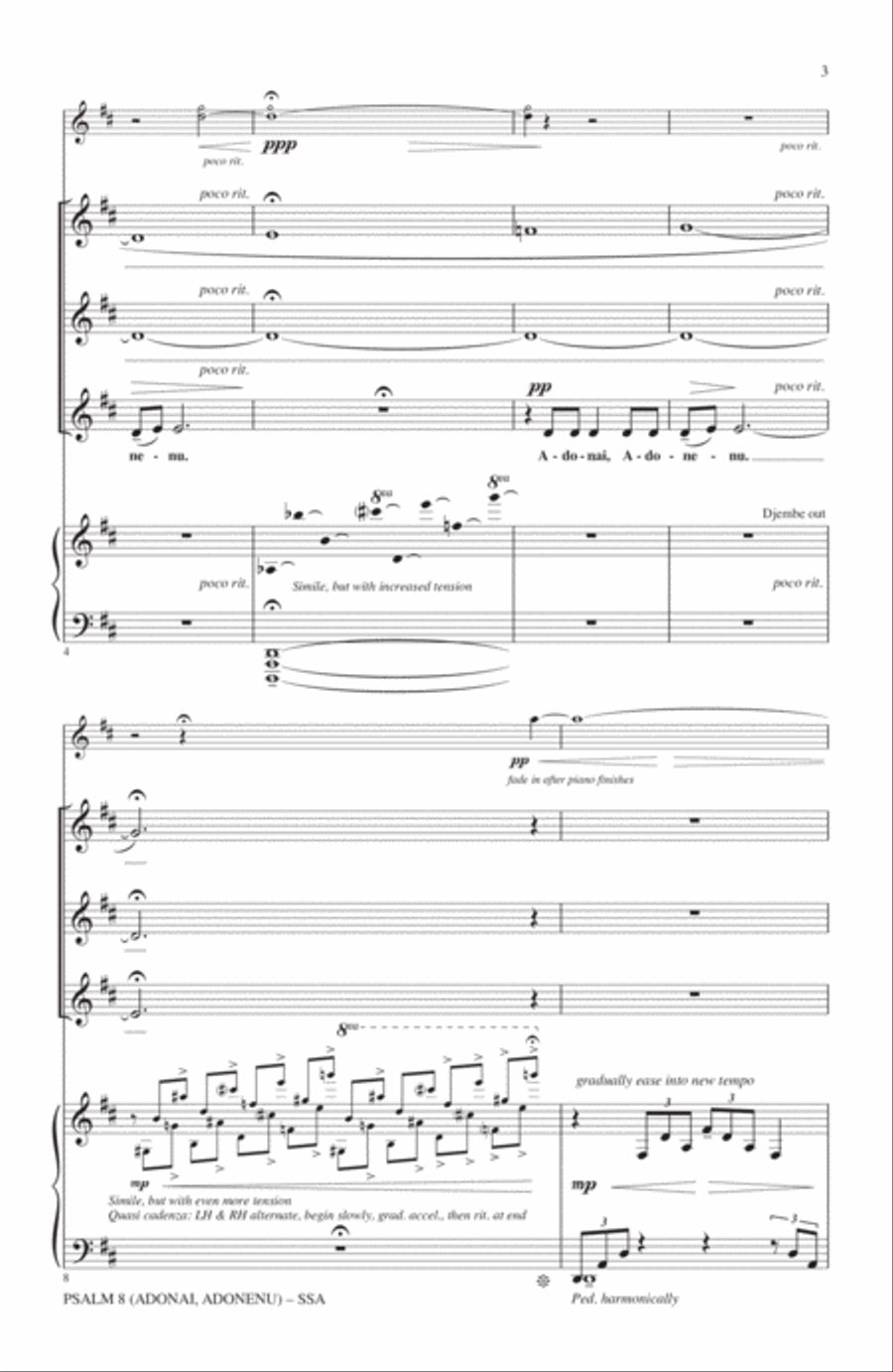 Psalm 8 (Adonai, Adonenu) SSA scores gallery preview page 2