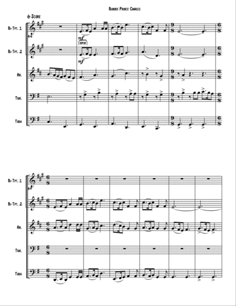 Bonnie Prince Charles - a medley of Scottish songs Brass Ensemble scores gallery preview page 6